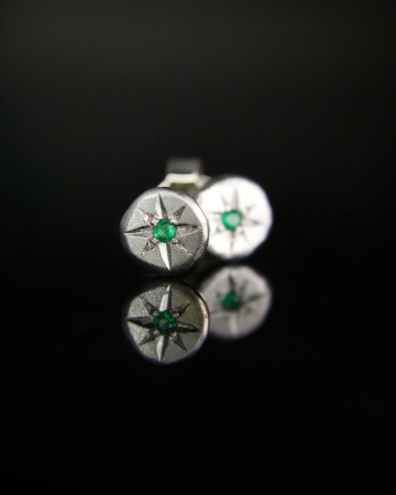 Cercei Eris - Aur Alb 14K cu Diamante, Safire sau Smaralde [1]
