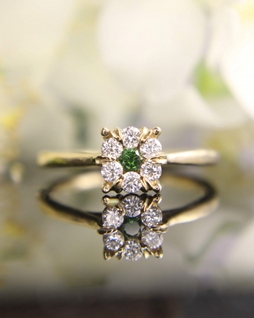 Logodnă - Inel de logodnă Dalia - Aur Galben 14K cu Diamante Naturale