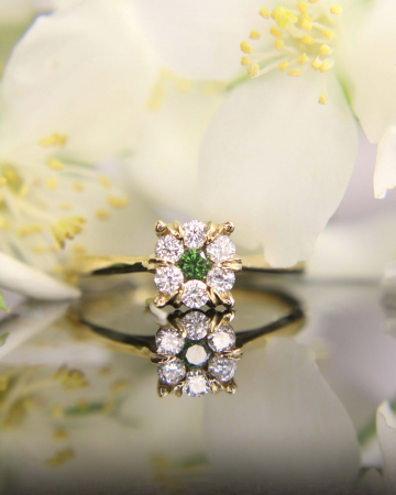 Inel de logodnă Dalia - Aur Galben 14K cu Diamante Naturale [4]