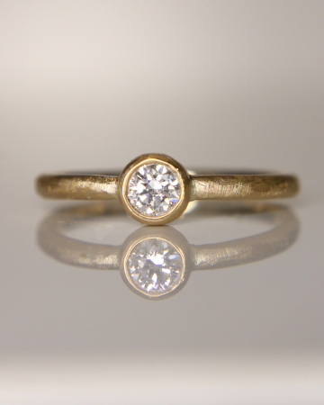 Logodnă - Inel de logodnă - Aur Galben 18K cu Diamant Natural