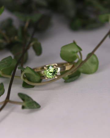 Inel de logodnă Venus - Aur Galben 14K cu Safir Natural Verde [1]