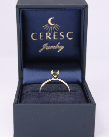 Inel de logodnă Venus - Aur Galben 14K cu Safir Natural Verde [3]