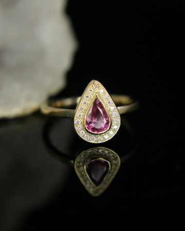 Inel Meissa - Aur Galben 18K cu Safir Roz si Diamante Naturale [4]