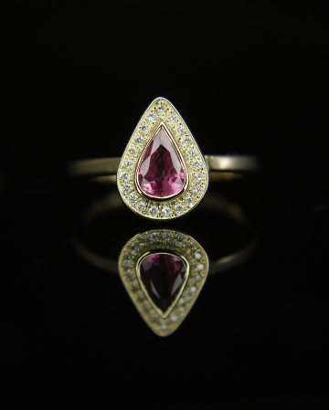 Inel Meissa - Aur Galben 18K cu Safir Roz si Diamante Naturale [2]