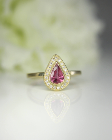 Inel Meissa - Aur Galben 18K cu Safir Roz si Diamante Naturale [3]