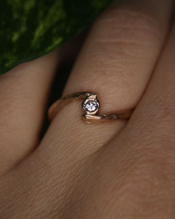 Inel Miram - Aur Roz 14K cu Diamant Natural [1]