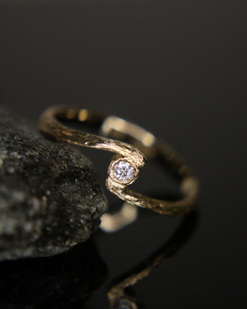 Inel Miram - Aur Roz 14K cu Diamant Natural [2]