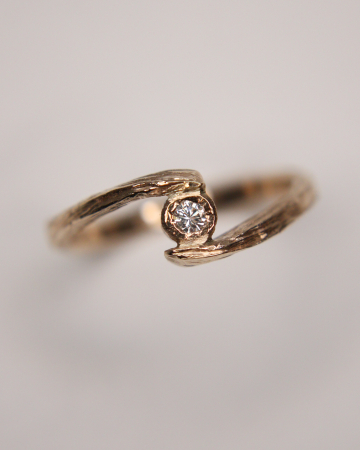 Bijuterii - Inel Miram - Aur Roz 14K cu Diamant Natural