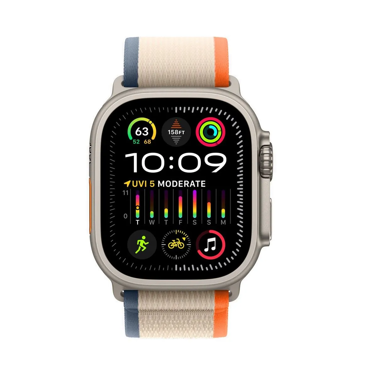 Apple Watch Ultra 2 GPS + Cellular 49mm Carcasa Titan cu Trail Loop Orange/Beige [2]