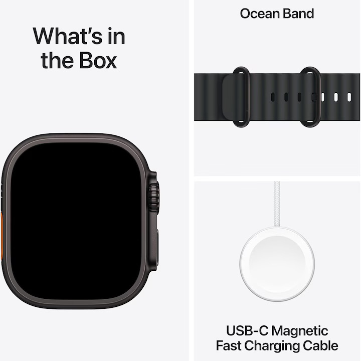 Apple Watch Ultra 3, GPS + Cellular, Carcasa Black Titanium 49mm, Black Ocean Band [4]