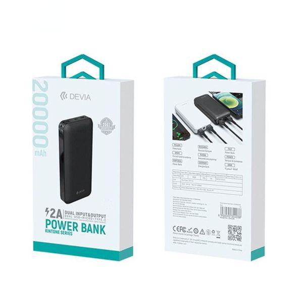 Baterie externa Devia Smart Speed Series, 20.000 mAh, 2xUSB, Alb [2]