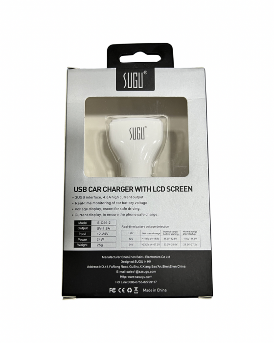 Incarcator auto 2x USB 24W Quick Charge SUGU 4.8A [2]