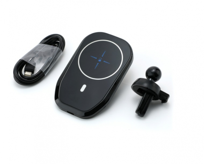 Incarcator AUTO MagSafe wireless magnetic suport grilaj ventilație iPhone 12 / 13 - Gri [2]
