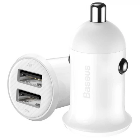 Incarcator auto Baseus Grain Pro, Alb [2]