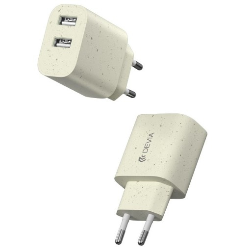 Încărcător Cube Sursă de alimentare 2x USB-A 12W Plant Straw EKO Bulk [2]