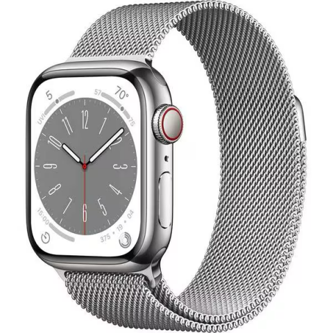 Apple iWatch Series 8, GPS + Cellular, 45mm Silver Stainless Steel Case [0]