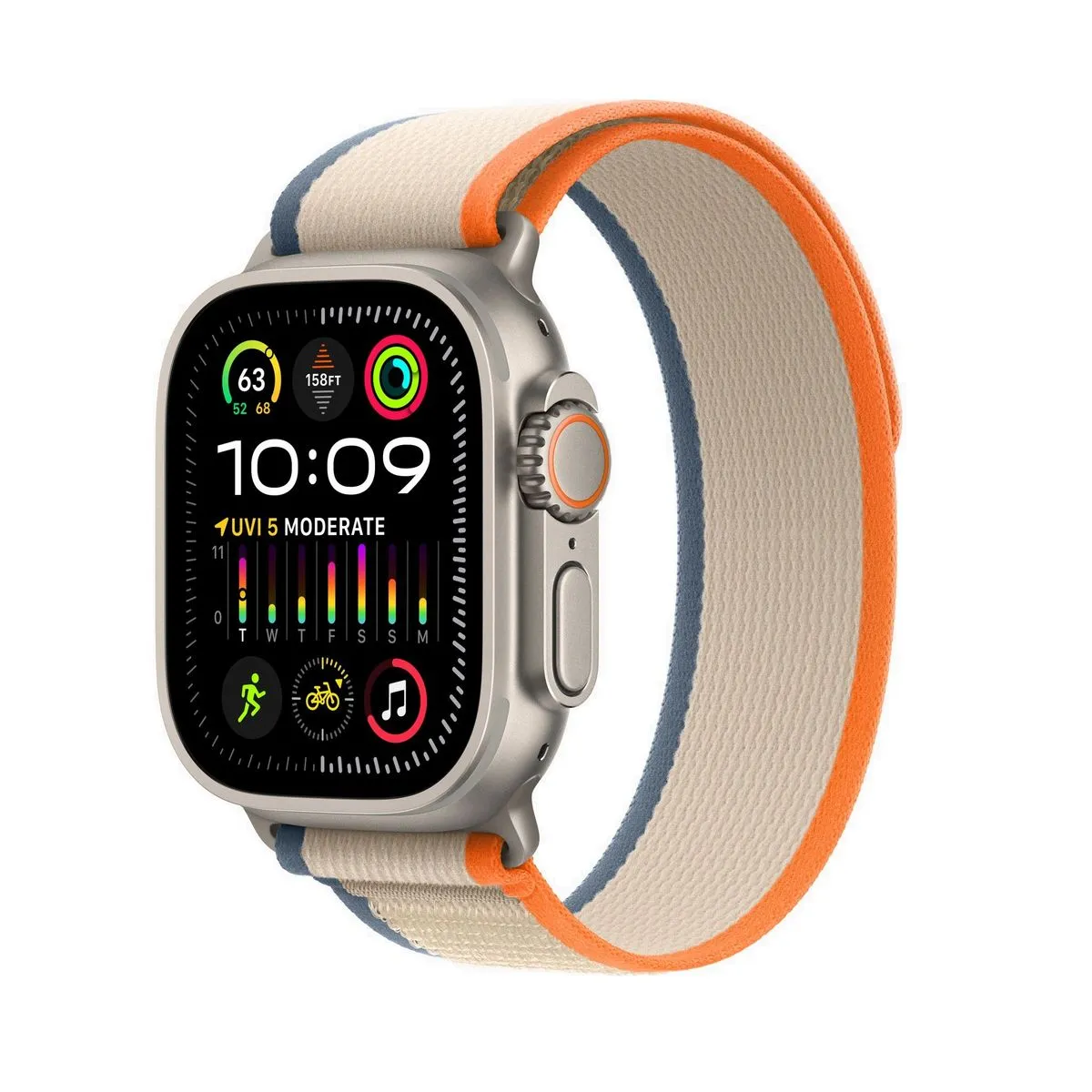 Apple Watch Ultra 2 GPS + Cellular 49mm Carcasa Titan cu Trail Loop Orange/Beige [0]