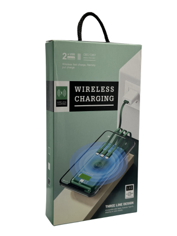 Baterii portabile - Baterie externa cu incarcare wireless 10.000 mAh Negru