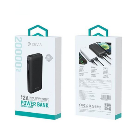 Baterie externa Devia Smart Speed Series, 20.000 mAh, 2xUSB, Alb [1]