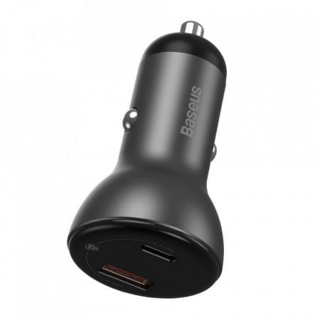 Incarcator auto Baseus USB-C + USB 45W Quick Charge 4.0 + cablu USB-C [3]