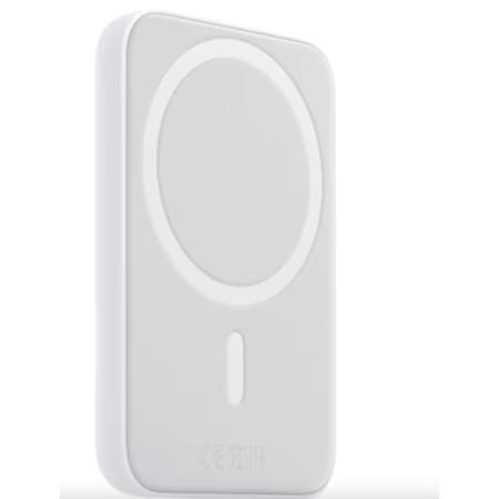 Baterii portabile - Baterie Externa cu Incarcare Wireless, MagSafe 5000mAh, compatibil cu iPhone generatiile 12 13 14 15 16, Alb