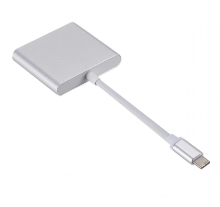 Adaptor multiport 3 in 1 pentru MacBook de la USB Type-C la USB-C, HDMI si USB 3.0 [1]