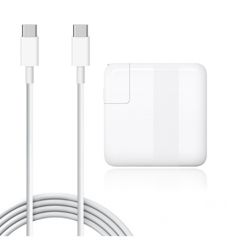 Accesorii MacBook - Incarcator USB-C 61W , Cablu USB-C - Alb