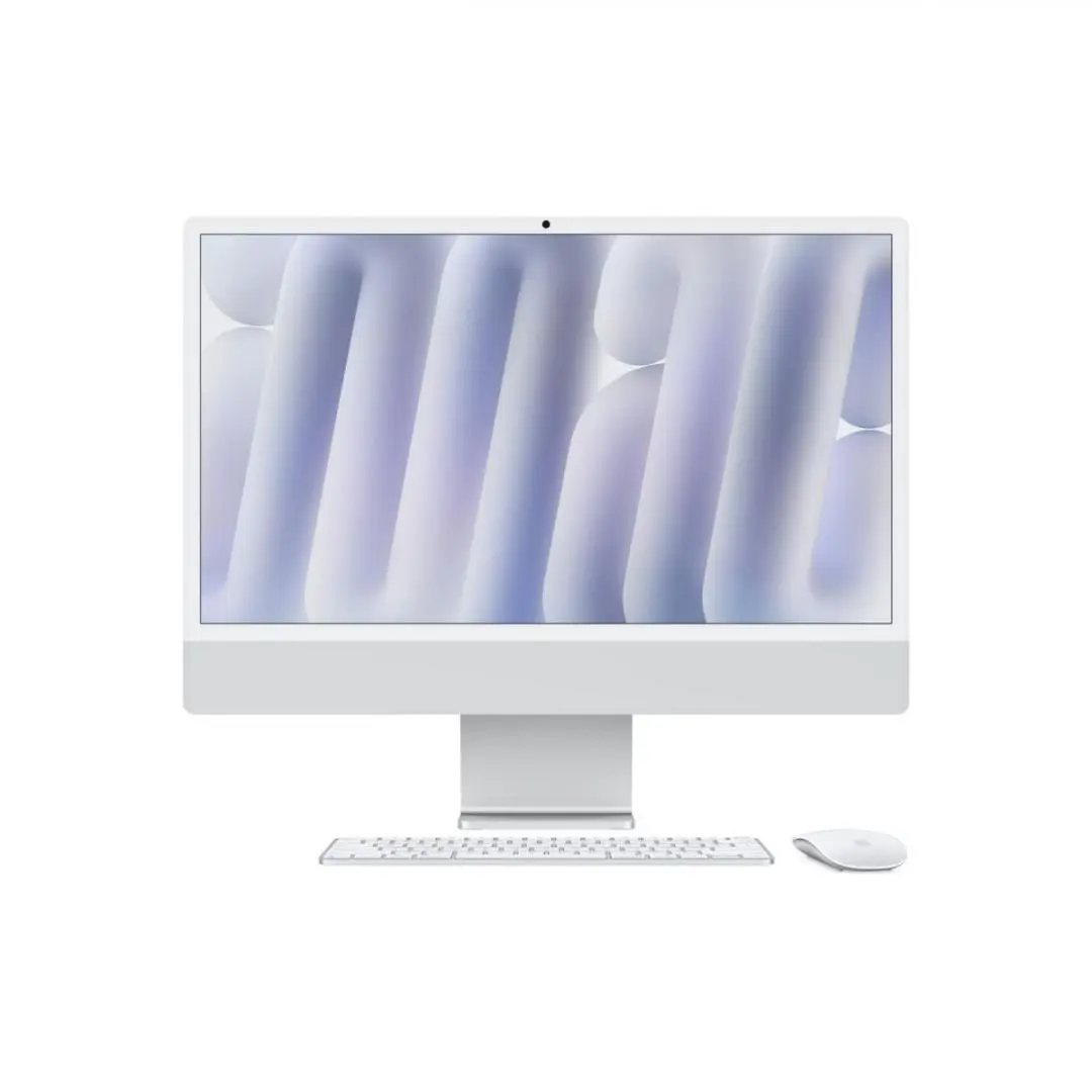 Mac - Sistem Desktop PC iMac 24" (2024) cu procesor Apple M4, 10 nuclee CPU and 10 nuclee GPU, 24", Retina 4.5K, 24GB, 512GB SSD, Silver