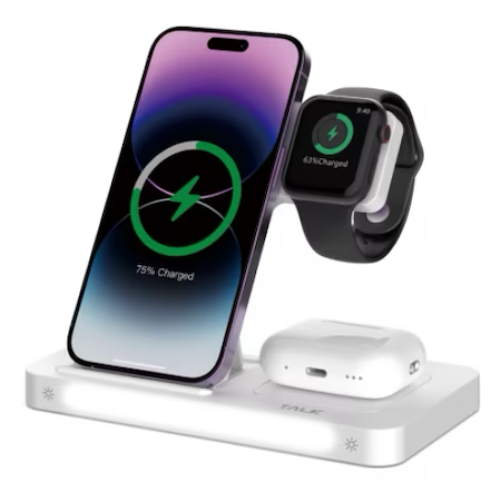 Statie incarcare Devia Wireless 3 in 1 dock iPhone, iWatch , Airpods 15w , Alb