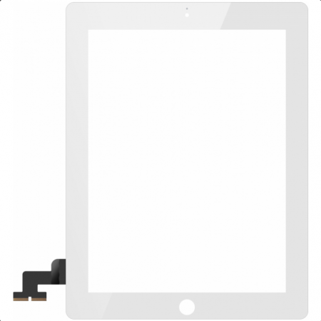Componente - Sticla tactila (touchscreen) si buton meniu iPad 2 A1395 A1396 A1397, Alb