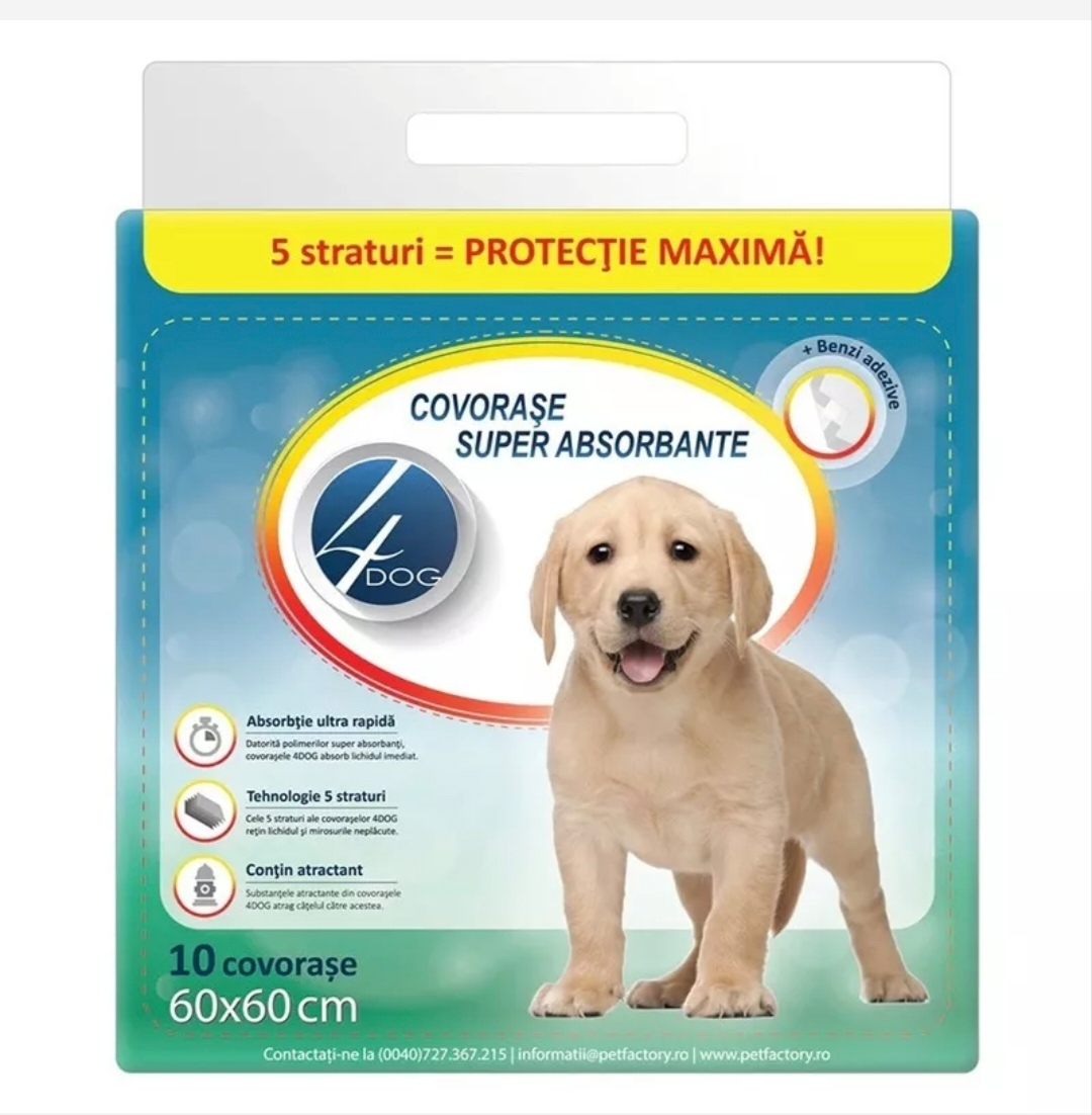 4DOG COVORASE ABSORBANTE CAINI 60X60CM 10BUC [1]