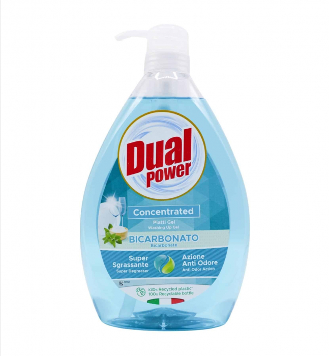 Detergent concentrat vase Dual Power cu bicarbonat și salvie 1000 ml [1]