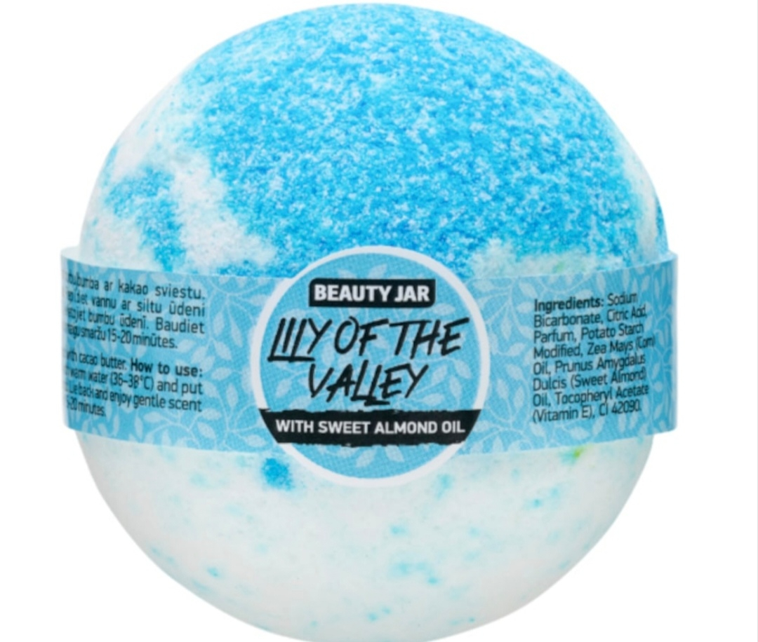 Bila de baie efervescenta cu unt de cacao si parfum de lacramioare, Lily of the valley, Beauty Jar, 150g [1]
