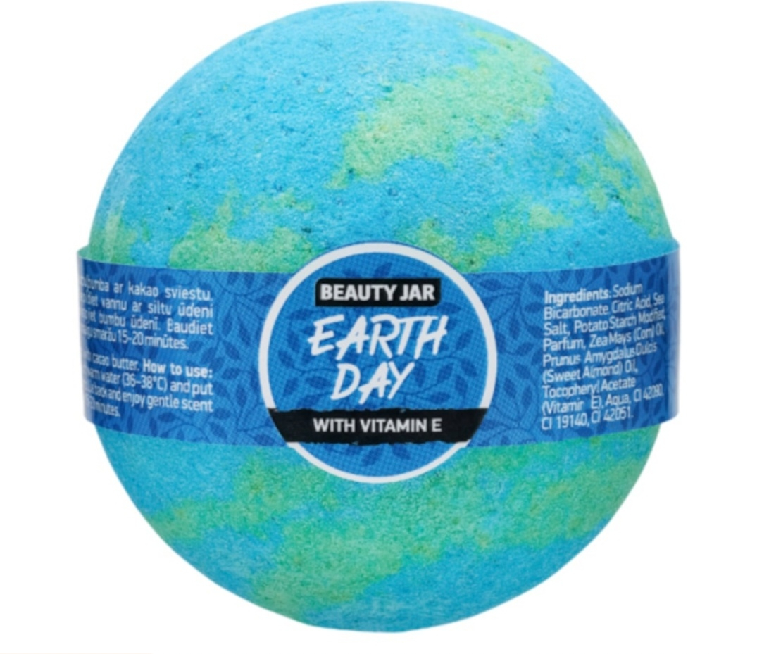 Bila de baie efervescenta cu vitamina E, Earth Day, Beauty Jar, 150g [1]