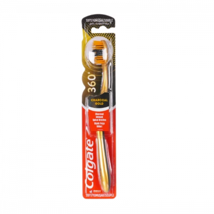 Periuță de Dinți Colgate 360 Charcoal Gold - Soft | Tehnologie Avansată [1]