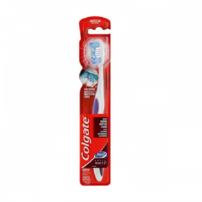 Periuță de Dinți Colgate 360 Optic White - Medium | Albire și Strălucire [1]