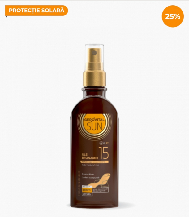 Ulei bronzant Gerovital Sun SPF15 - 150ml [1]