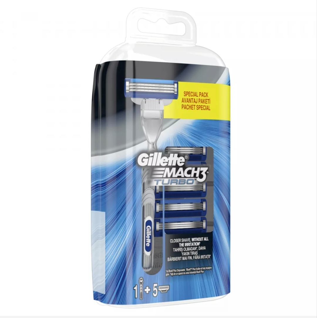GILLETTE MACH 3 TURBO APARAT RAS 3LAME+4REZERVE [1]