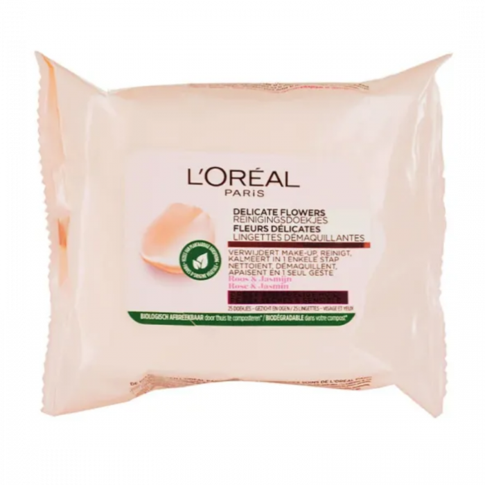 L'Oreal Șervețele Demachiante 25 Buc Delicate Flowers Rose & Jasmin - Curățare și Prospețime [1]