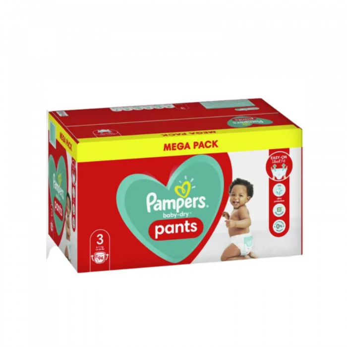 Scutece Chilotel Pampers Baby Dry Nr. 3 (6-11 kg) - 94 Buc | Uscare de Durată [1]