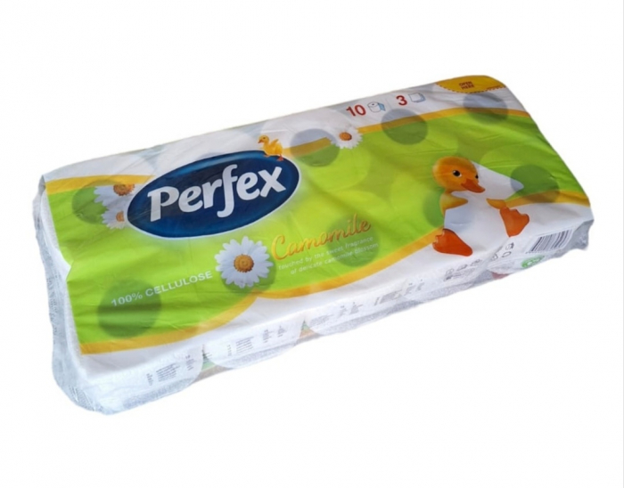 Perfex Hârtie Igienică Mușețel 3 Straturi 10 Role - Delicatețe Naturală [1]