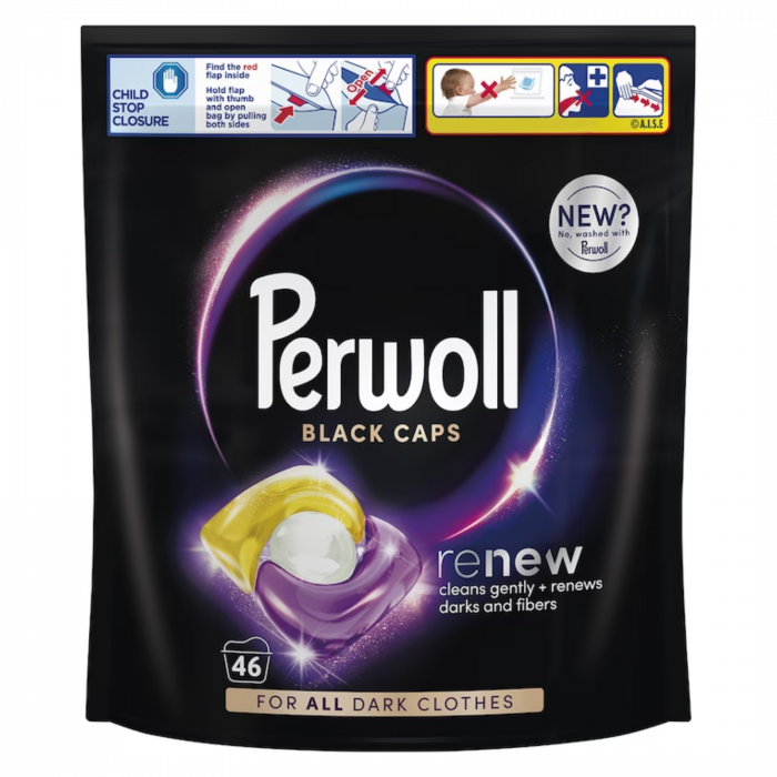Perwoll Black Caps 46 Buc - Protecție Intensă pentru Haine Negre [1]