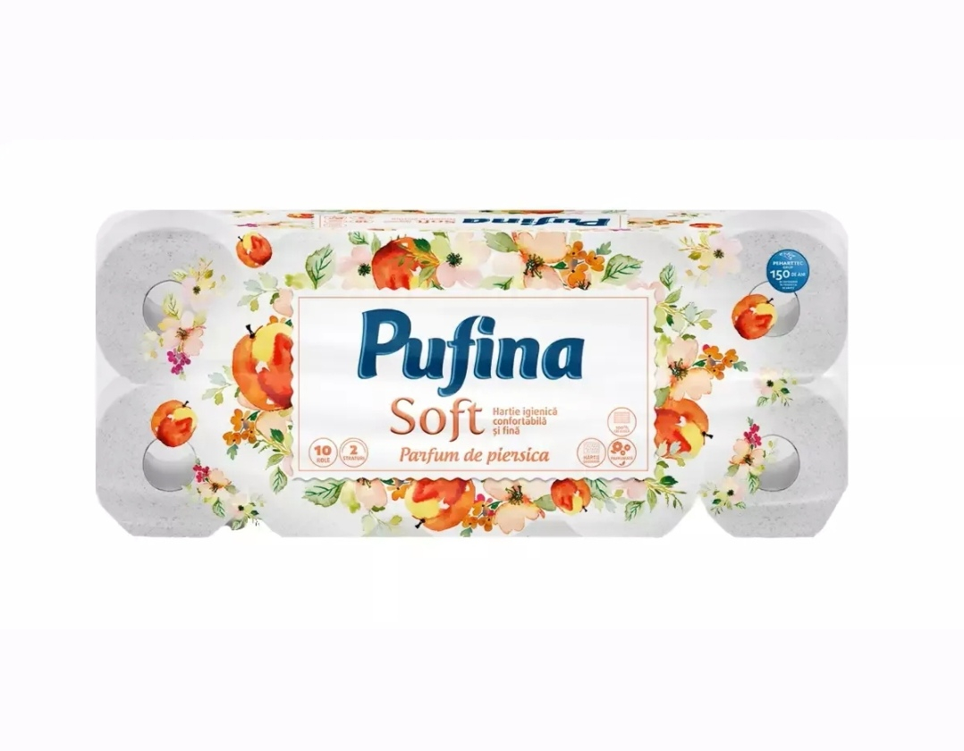 PUFINA SOFT HARTIE IGIENICA PIERSICA 10ROLE [1]