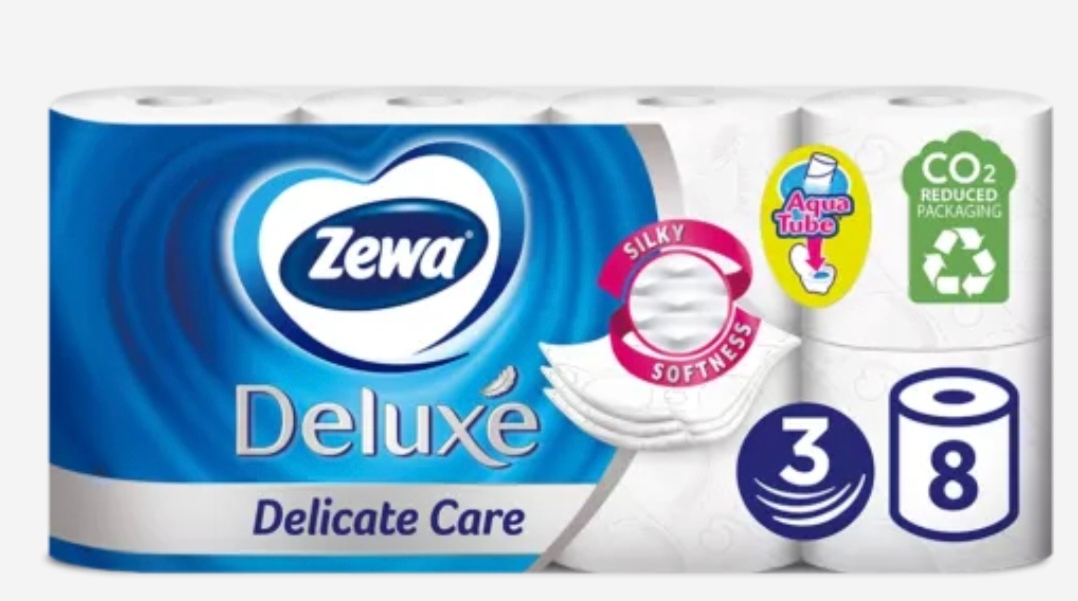 ZEWA HARTIE IGIENICA DELUXE ALBA 3STR 8ROLE [1]