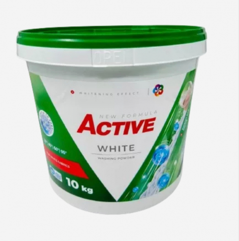 Detergenți de rufe - ACTIVE DETERGENT PUDRA WHITE GALEATA 130 SPALARI 10KG