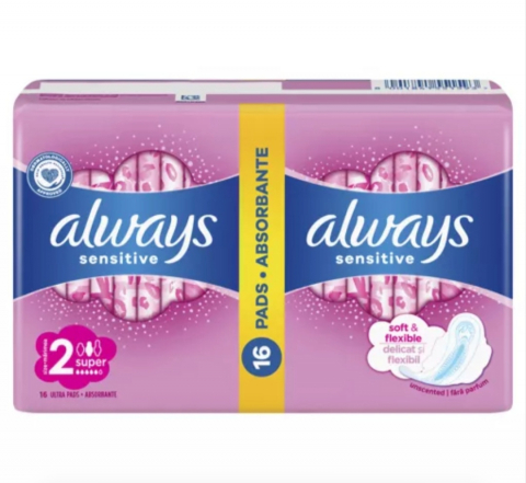 Absorbante și Tampoane - ALWAYS ABSORBANTE SENSITIVE SUPER ULTRA 16BUC