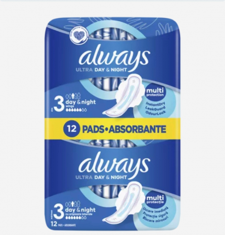 Absorbante și Tampoane - ALWAYS ABSORBANTE ULTRA DAY-NIGHT 12BUC