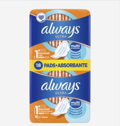 Absorbante și Tampoane - ALWAYS ABSORBANTE ULTRA NORMAL 18BUC