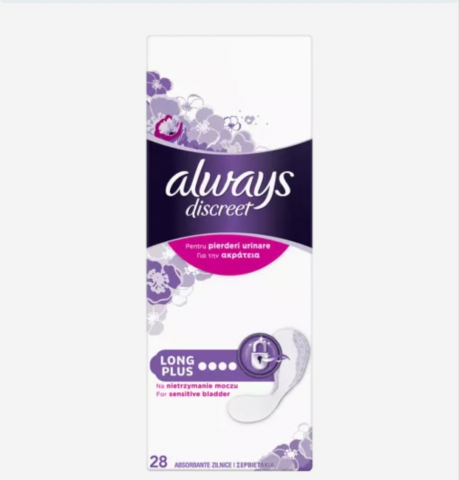 Absorbante și Tampoane - ALWAYS DISCREET ABSORBANTE ZILNICE INCONTINENTA LONG PLUS 28BUC