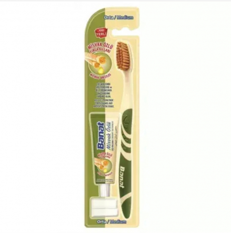 Periuțe de Dinți , Periuțe de dinți electrice , Rezerve - BANAT SET MISWAK PERIUTA DINTI MEDIUM+PASTA 15ML